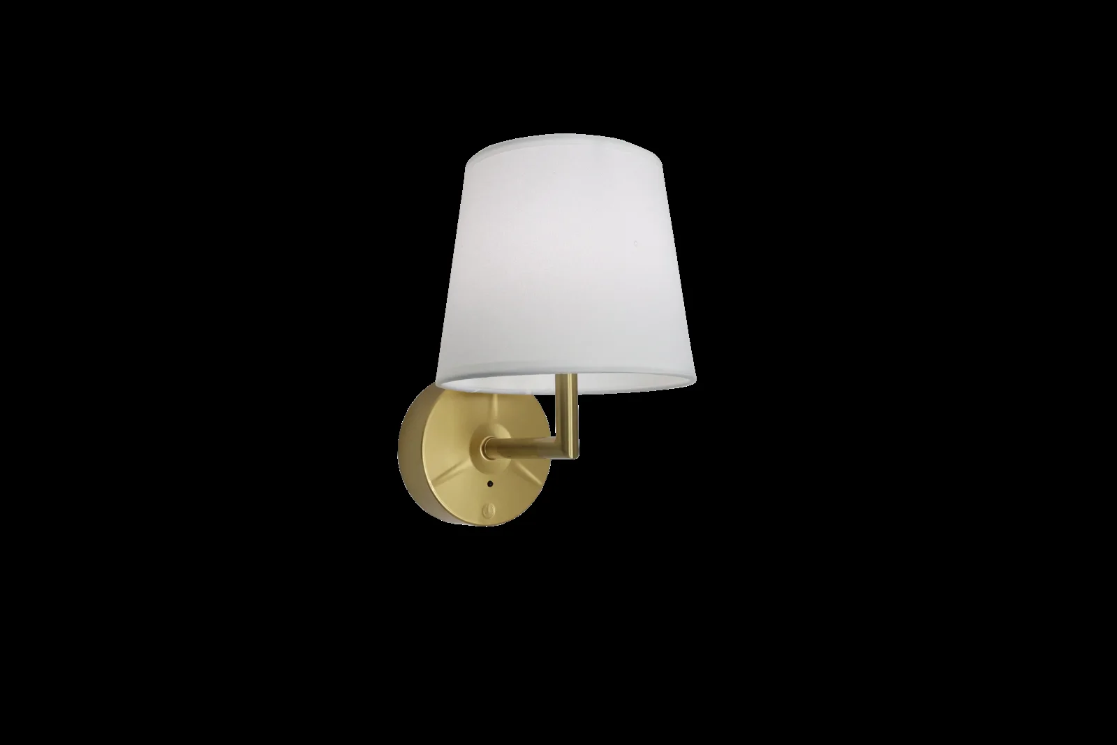 Gold-tone JB-396 wall light with a white tapered shade